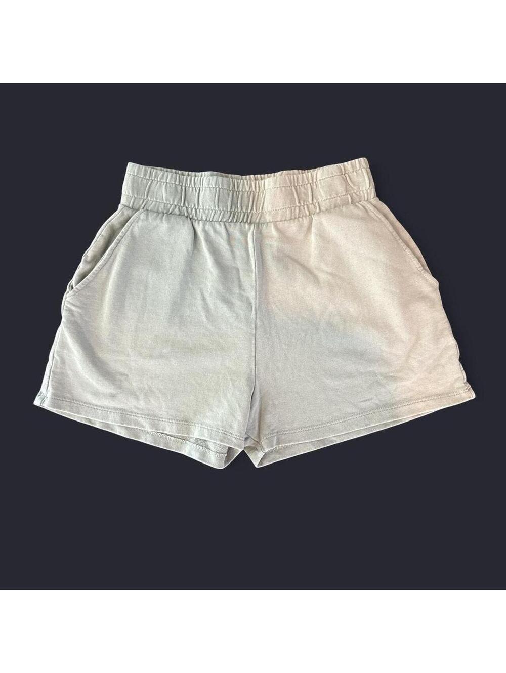 Zara Casual Elastic Waist Shorts in Beige